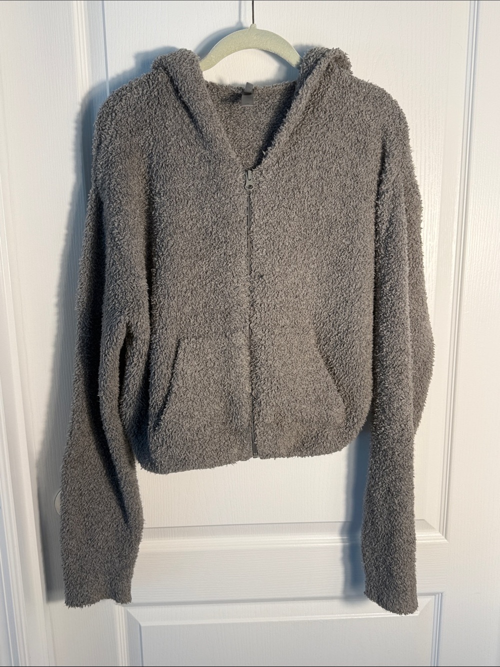 Skims Cozy Gray Women's Hooded Zip Jacket Pickets Size L/XL